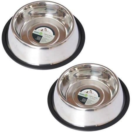 Reincarnation 16 oz Stainless Steel Non-Skid Pet Bowl for Dog Or Cat, 2PK RE896053